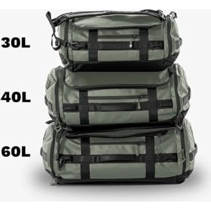 Wandrd CARRYALL Duffel 40L, Kamera Schultertasche in Wasatch Green mit Rucksack- und Seesackfunktion, wasserabweisend, expandierbares Bodenfach – Bild 8