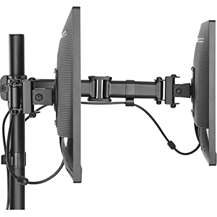 DELTACO Monitor Schreibtischhalterung, bewegliche Monitor-Halterung für Zwei Monitore von 13 bis 27 Zoll Flach & Curved, Monitore bis max. 8 kg pro Monitor VESA Norm 75x75mm bis 100x100mm, schwarz – Bild 3