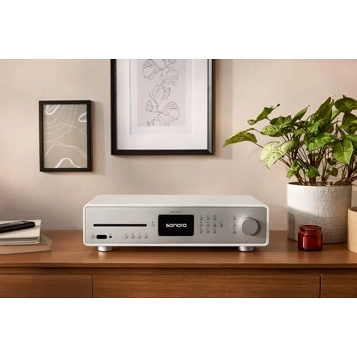 sonoro Maestro Quantum HiFi-Receiver mit CD Player, Bluetooth und Internetradio - Matt Weiß – Bild 2