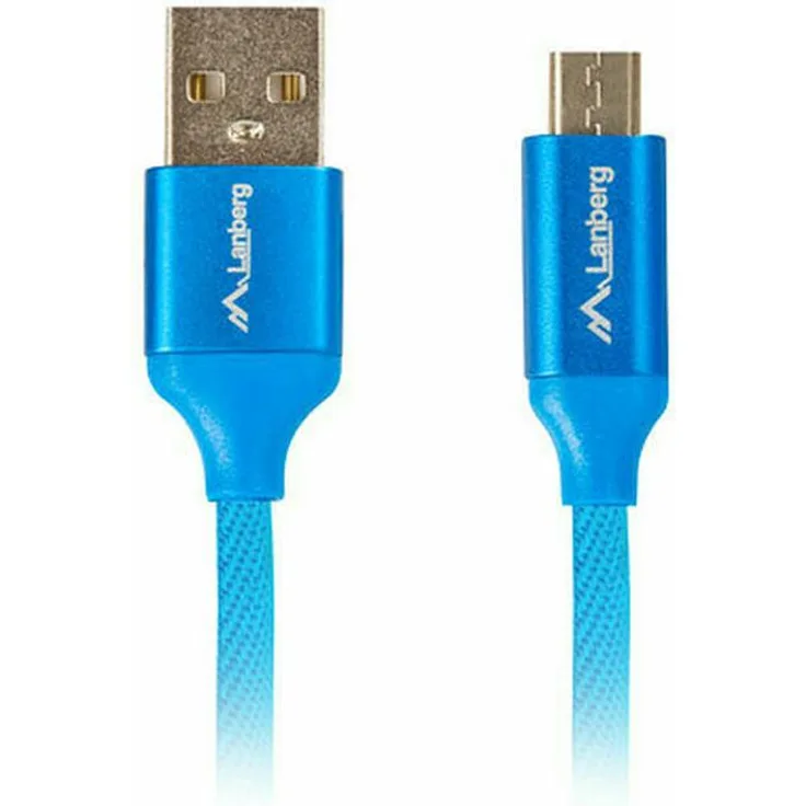 Lanberg USB 2.0 Micro-B Kabel, 1,8 m, blau, mit Quick Charge 3.0 Unterstützung