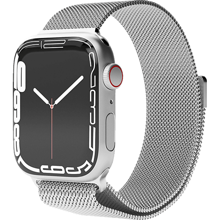 VONMÄHLEN Milanese Loop, Ersatzarmband für Apple Watch, Edelstahl, Silber, 42-49mm