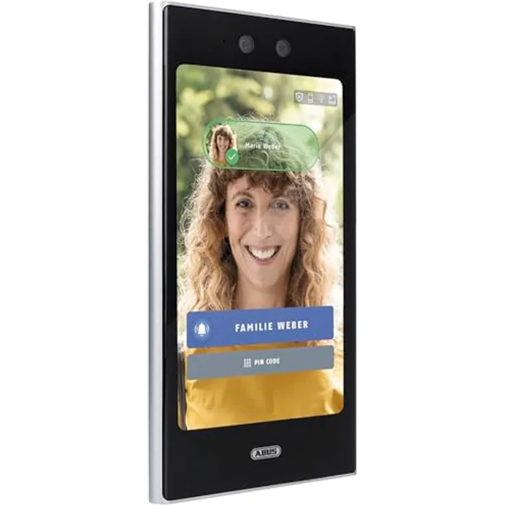 ABUS FaceXess Türsprechanlage - Video Türklingel mit Dual-Kamera, LCD-Touchscreen 1280x1080 Pixel, schwarz/Silber, wetterfest IP65, Gesichtserkennung, schlüsselloser Zutritt
