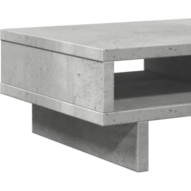 vidaXL Monitorständer, Betongrau, 2 Fächer, 50x27x15 cm, Holzwerkstoff, max. Belastbarkeit 25 kg – Bild 4