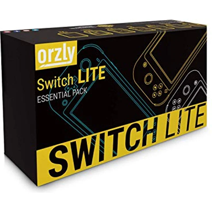 Orzly Switch Lite Accesoires, Zubehör für Nintendo Switch Lite (2019) Panzerglas Schutzfolien, USB Ladekabel, Konsole Tragetasche, Spiele Patronenhülse, Comfort Grip Case, Kopfhörer - Grau - Preisvergleich – Bild 2