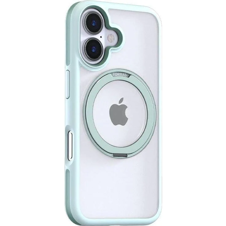Torras Ostand R Fusion Case für iPhone 16, 360° drehbar, magnetischer Griff, Grün