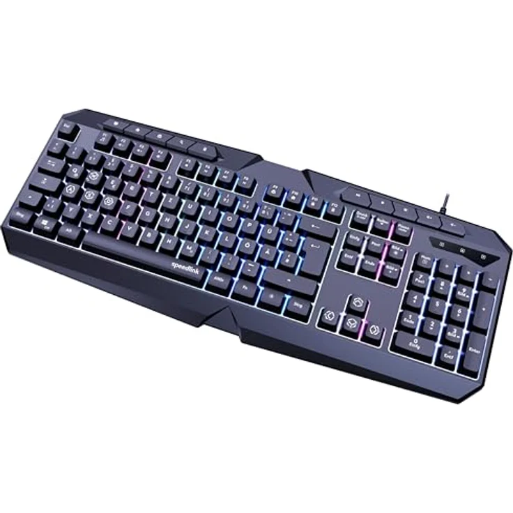 Speedlink LUDICIUM RGB Rainbow Gaming Keyboard - RGB Gaming Tastatur mit Kabel, deutsches Layout QWERTZ, Windows Key Lock, WASD-Switch, 10 Multimediatasten, kabelgebunden, schwarz – Bild 4