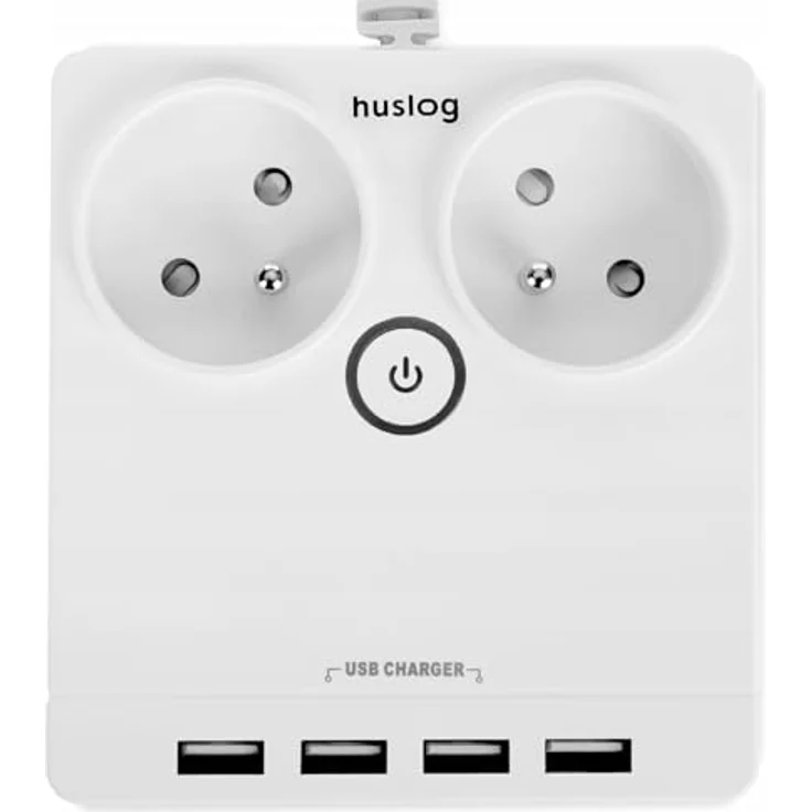 huslog Erweiterungsleiste mit USB-Eingang, 2 Steckdosen und 4 USB-Anschlüsse, kompaktes Design, 1,5 m Kabel, sicherer Betrieb – Bild 3
