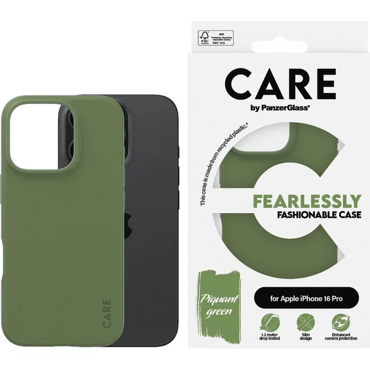 CARE by PanzerGlass Fearlessly Fashionable Case für Apple iPhone 16 Pro, stilvolle Backcover Schutzhülle, stoßfest, MagSafe kompatibel