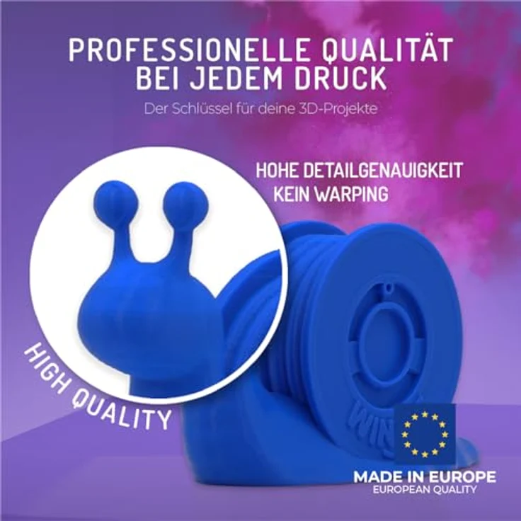 WINKLE PLA HD Filament 2.85mm Pazifikblau, 1kg Spule, kompatibel mit FDM Druckern, Maßgenauigkeit +/- 0.05mm – Bild 2