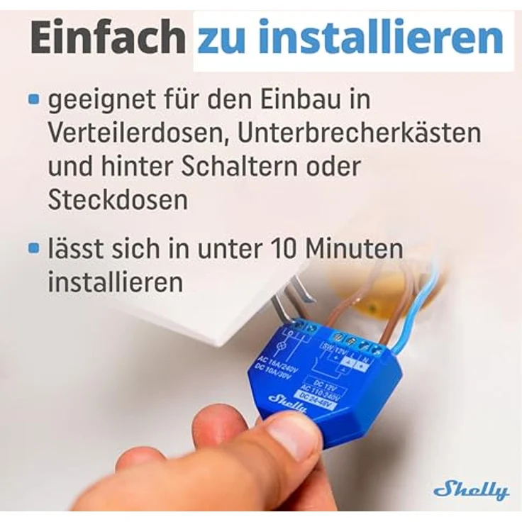 Shelly Shelly PlusLine 1 Plus Relay Switch WLAN Bluetooth – Bild 3