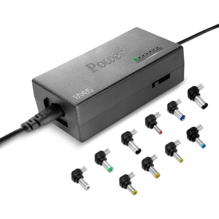 EAXUS Eaxus Universal Laptopladekabel 96 Watt Netzteil mit 10 Adapter, 12V - 24V einstellbare Spannung, 2,15 m Kabel Länge – Bild 1