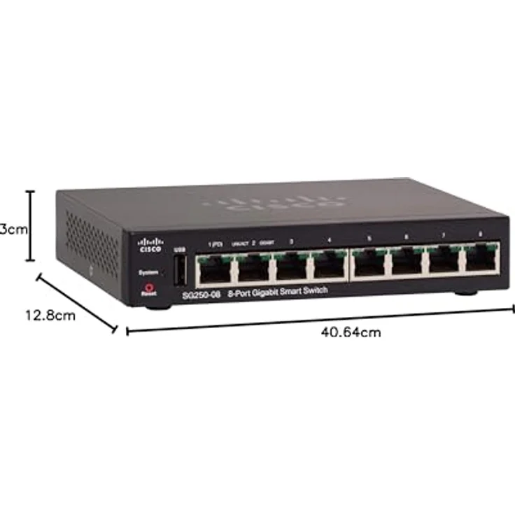 Cisco SG250-08 8 Ports Netzwerk-Switch Schwarz – Bild 8