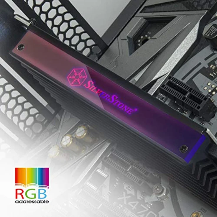 SilverStone SST-ECM24-ARGB - PCI-E Gen4 M.2 Erweiterungskarte mit Kühler, ARGB – Bild 3