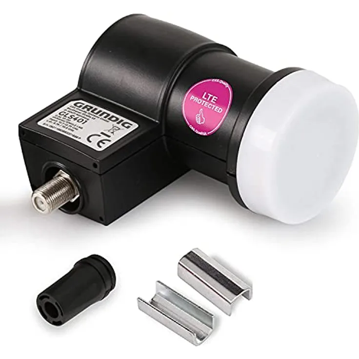 [Test SEHR GUT *] GSS Single LNB für digital Satschüssel - für 1 Teilnehmer, Receiver - 1fach 1-Fach, mit LTE Filter - Full HD, 4K, 0.1dB, Wetterschutzkappe, kälte- & hitzebeständig + Aufdrehhilfe