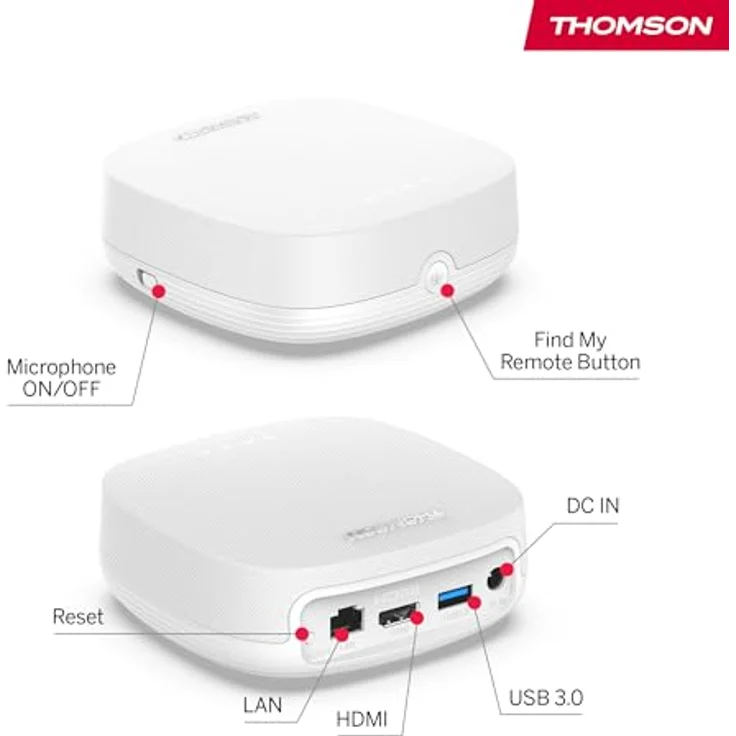 Thomson Streaming Box Plus 270, 4K UHD, Google TV, 3 GB RAM, 32 GB Speicher, Weiß, integrierter Lautsprecher, Google Cast, Netflix, Disney+ – Bild 5