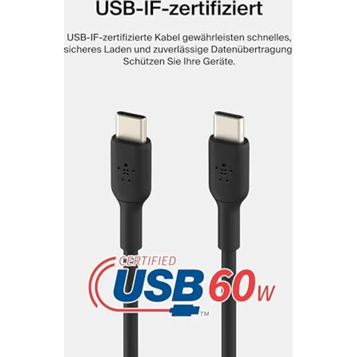 Belkin USB-C/USB-C Kabel PVC, 1 m, schwarz – Bild 3
