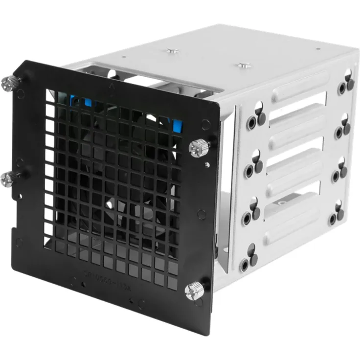 Chenbro Tower HDD-Käfig 4x 3,5" HDD, Einbaurahmen für Chenbro SR105/SR105 Plus/SR209, Schwarz, mit 80-mm-Lüfter und Anti-Vibrations-Gummis