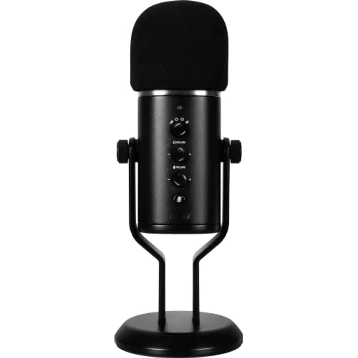 MSI Immerse GV60 Streaming Mikrofon (96 kHz Sample Rate, 24-bit Bit Rate, 20-20.000 Hz, USB-C zu USB-A Kabel 3m, 270 x 110 x 110 mm, schwarz, 1.100 Gramm) – Bild 4