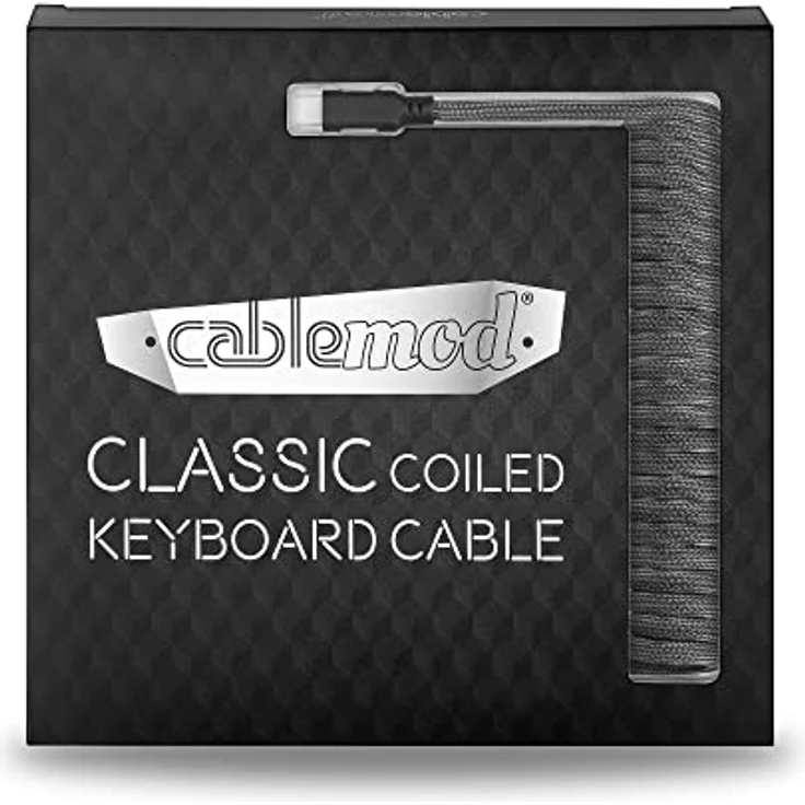 CableMod Classic Coiled Keyboard Cable - Spiralkabel für Tastatur USB C auf USB Typ A - Gaming Tastaturkabel 1,5m Lange - Hohe Lebensdauer - Grau – Bild 4