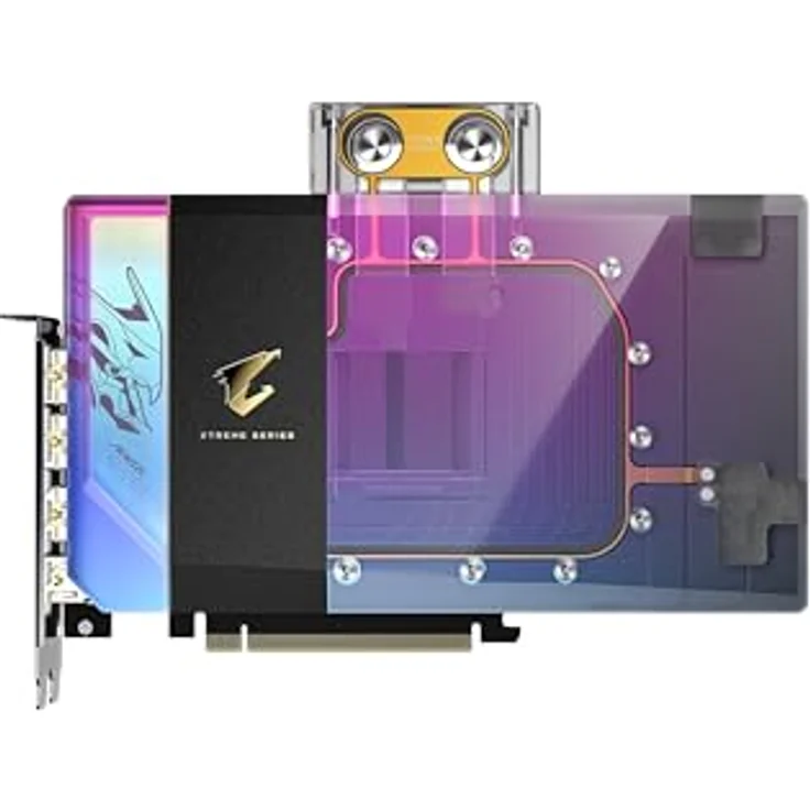 Gigabyte AORUS GeForce RTX 5090 Xtreme WATERFORCE WB 32G Grafikkarte - 32 GB GDDR7, 512 Bit, PCI-E 5.0, 2655 MHz Boost-Takt, 3 x DP 2.1a, 1 x HDMI 2.1b, NVIDIA DLSS 4, schwarze Dual-Slot Architektur – Bild 2