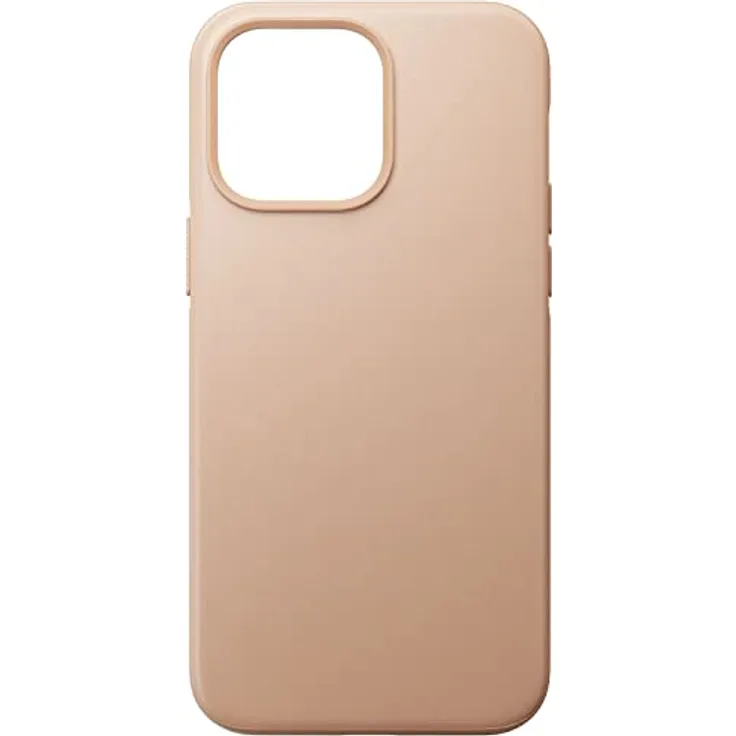 NOMAD Moderne Lederhülle für iPhone 14 Pro Natur Leder 360° Erhöhte Kanten TPE Bumper 10ft Fallschutz Mag Safe & Wireless Charging