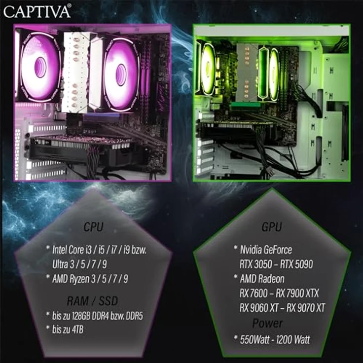 Captiva Business PC Bundle R78-411|R5 5600G|32GB DDR4|Radeon|2 TB|27"|Win11, Desktop-PC mit AMD Ryzen 5 5600G und 27-Zoll TFT AOC Display – Bild 8