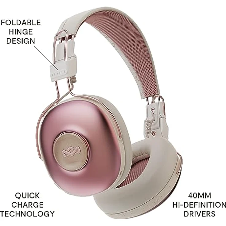 House of Marley Positive Vibration Frequency Over-Ear-Wireless-Kopfhörer - Bluetooth-Kopfhörer, 34 h Wiedergabe, Passive Geräuschunterdrückung, Steuerung & Mikrofon, nachhaltiges Material, Kupfer – Bild 3