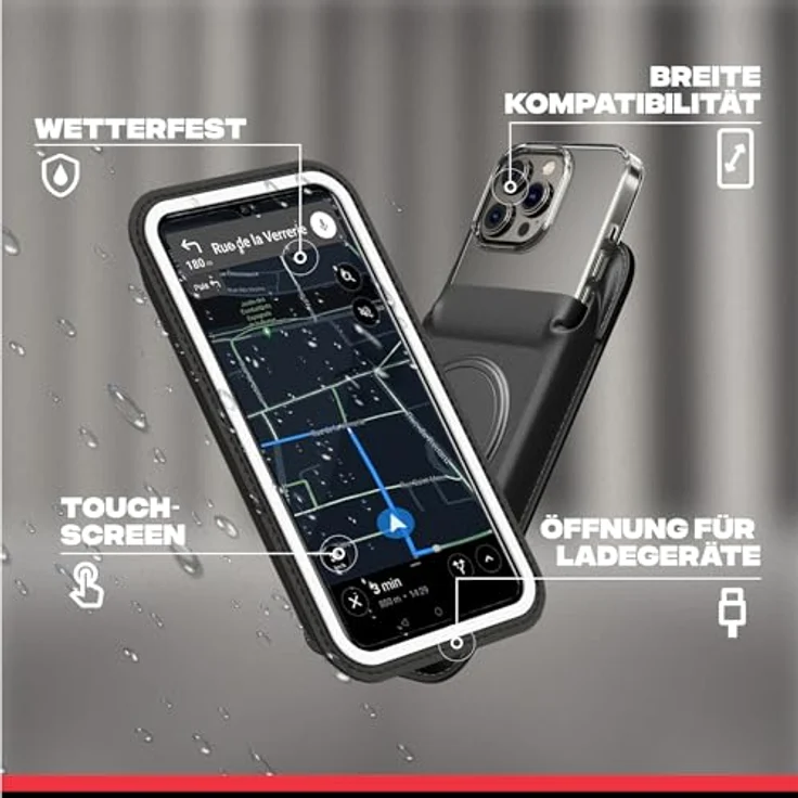 Shapeheart Magnetic Bike Mount 6.7, Smartphone Halterung für Lenker und Vorbau, Schwarz, Weiß – Bild 3