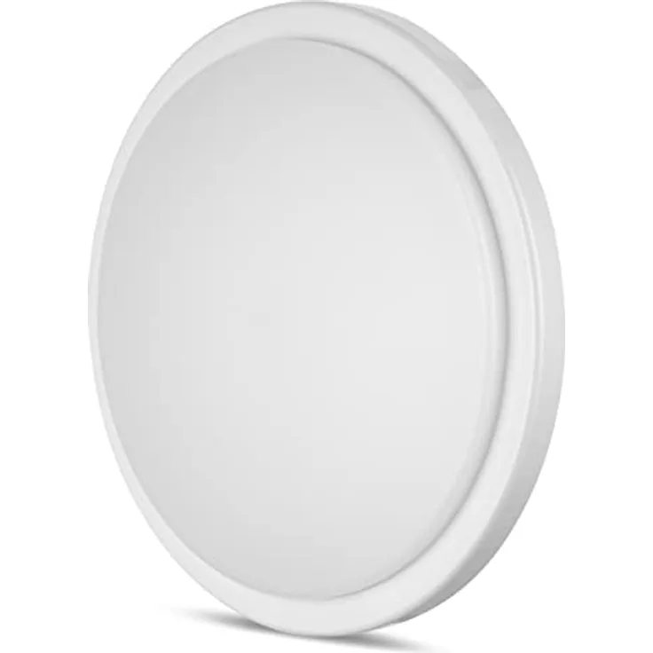 REV SENSO Deckenlampe, LED Deckenleuchte mit 360° Bewegungssensor, Ø 29, H:7 cm, 24W. Lampe 2160lm, IP54, weiss
