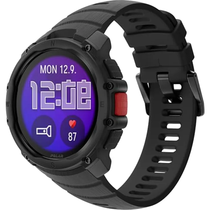 Polar Street X Smartwatch, Urban Sport Watch mit AMOLED-Touchscreen, GPS, Herzfrequenzmessung und LED-Taschenlampe