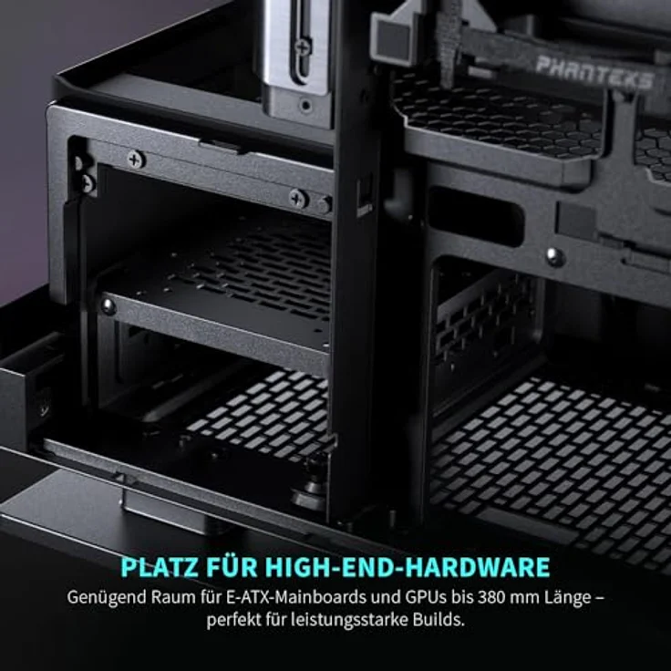 PHANTEKS Evolv X2 PC-Gehäuse, Showcase Midi-Tower, E-ATX, Tempered Glass, DRGB - schwarz – Bild 6