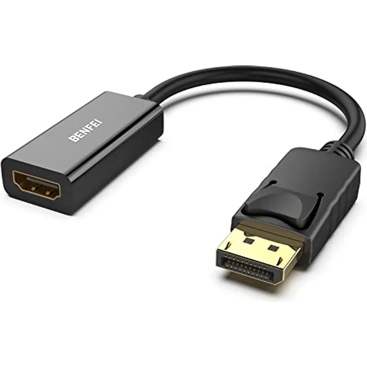 BENFEI 4K DisplayPort auf HDMI Adapter, Unidirektional für Laptop, PC und Monitor, unterstützt bis zu 3840 x 2160@30 Hz, integrierter IC-Chip, mit Verriegelungsdesign