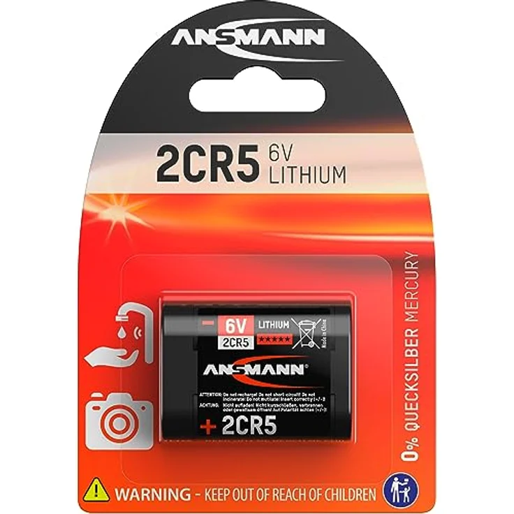 ANSMANN Lithium Batterie 2CR5 - 6V Li Fotobatterie mit langer Haltbarkeit - Unempfindlich gegen Extremtemperaturen - Ideal für Kameras, LED-Taschenlampen, Sensor-Wasserhahn und WaschtischarmaturLithium Photobatterie 2CR5 – Bild 2