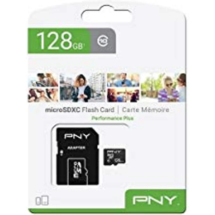 PNY Performance Plus 32 GB microSDHC-Speicherkarte + SD-Adapter, Klasse 10 – Bild 2