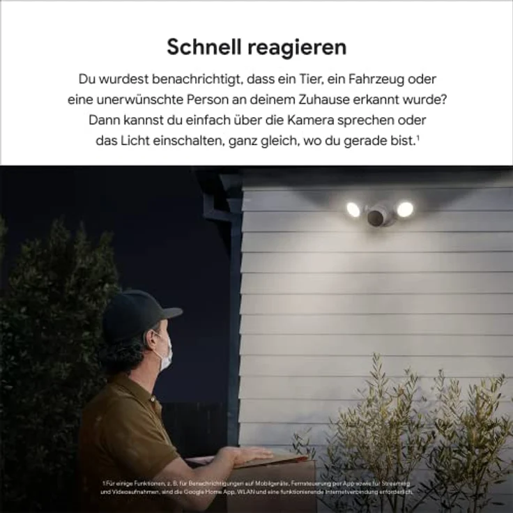 Google Nest Cam mit Flutlicht – Intelligente Kamera (Außen, mit Kabel) – Bild 3