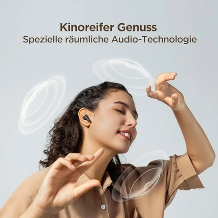 1MORE Q30 Active Noise Cancelling Kopfhörer, Kopfhörer Kabellos mit 42dB Adaptiver Geräuschunterdrückung, Bluetooth 5.3 In Ear Noise Cancelling Ohrhörer, 6 Mikrofonen, Räumlichem Audio, 30H Spielzeit – Bild 3