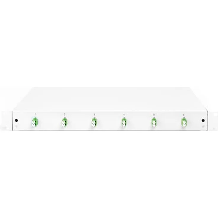 DIGITUS LWL Spleißbox 6 Kupplungen - LC/APC - OS2-1HE 19-Zoll - Single-Mode Duplex - Mit Spleiß-Kassette - Rack-Einbau - Grau – Bild 2