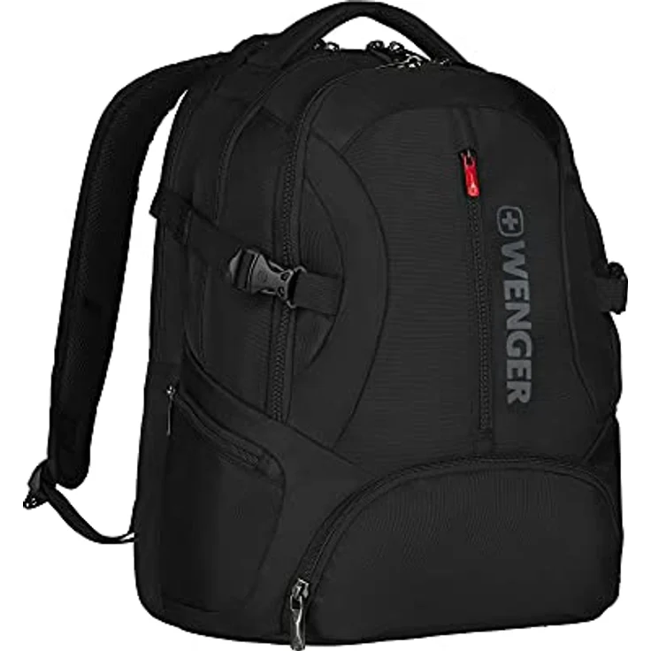 WENGER Transit Laptop-Rucksack mit Tablet-Fach, Notebook bis 16 Zoll, Tablet bis 10 Zoll, Organizer, 27 l, Damen Herren, Büro Business-Reisen Uni, Schwarz, 600636 – Bild 4