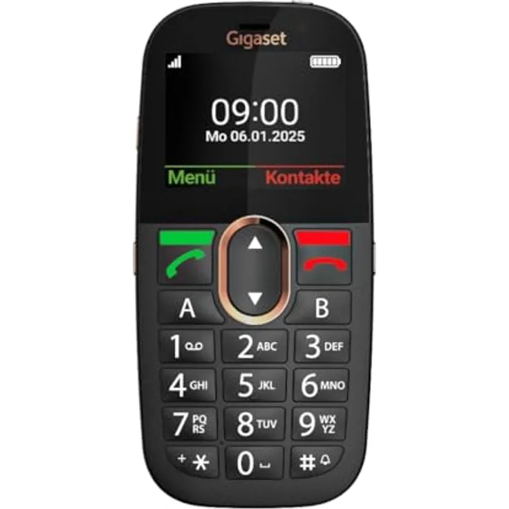 Gigaset GL695 Mobiltelefon – 4G mit Voice over LTE, 2,31" IPS-Display, große Tasten, 1400 mAh Akku, SOS-Notruftaste, Bluetooth 5.0, hörgerätekompatibel, schwarz