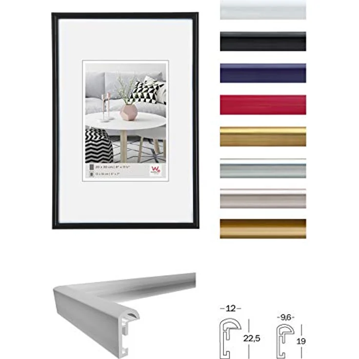 walther design Bilderrahmen stahl 30 x 30 cm Galeria Kunststoffrahmen KD330H – Bild 2