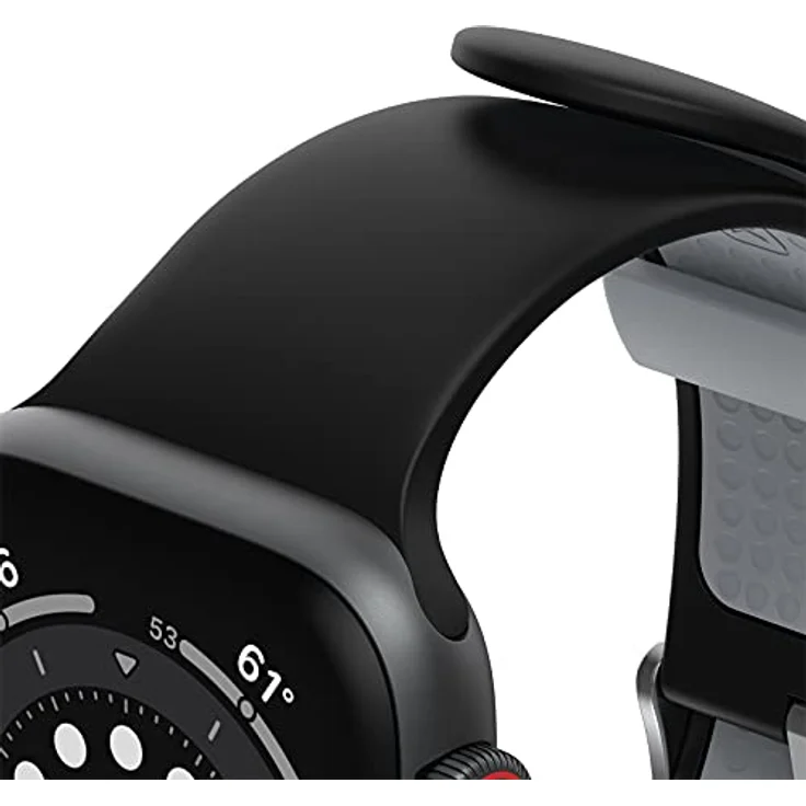 OtterBox All Day Uhrenarmband für Apple Watch Series 9/8/7/6/SE 2. gen/SE 1. gen/5/4/3-42mm/44mm/45mm, Weiches, Angenehmes und Strapazierfähiges Silikonband für Apple Watch, Autobahn Black – Bild 5