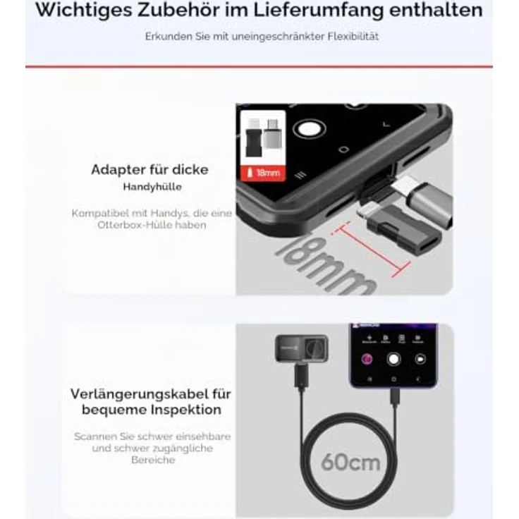 HIKMICRO Mini E Wärmebildkamera, -20 bis 400 °C, 96 x 96 Pixel, 25 Hz, kompakt für Hausinspektionen – Bild 6