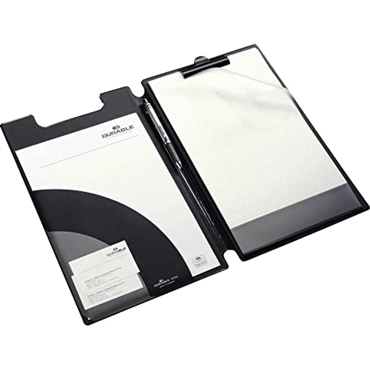 Durable Klemmbrettmappe 233201, A4+, Kunststoffbezug, mit Stiftehalter, schwarz – Bild 2