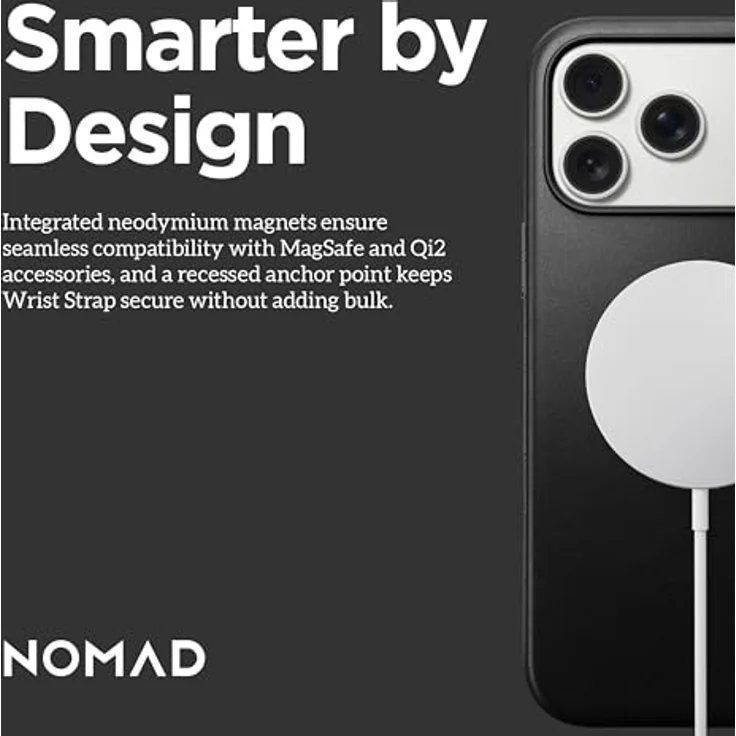 NOMAD Moderne Lederhülle für iPhone 17 Pro Max, Schwarz, MagSafe und kabelloses Laden, 2,4 m Fallschutz – Bild 7
