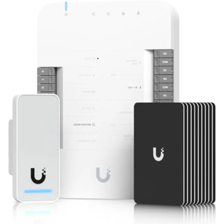 Ubiquiti UniFi G2 Starter Kit - Zugangskontrollgerät, kabelgebunden, mit UniFi Access Hub, Reader G2 und 10 Zugangskarten, Schwarz/Silber – Bild 1