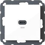 Unterputz USB-Ladestation mit USB-C 65 Watt Charger/Lader 6560x0000 zur Hausinstallation, für gängige Schalterprogramme (55x55mm), Power Delivery (PD), T65.00 Professional