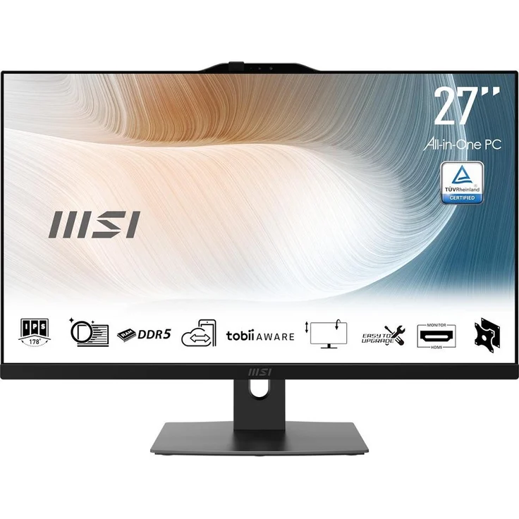 MSI Modern AM272P 12M-1063AT, All-in-One PC mit 27" FHD Display, Intel Core i5-1235U, 16GB RAM, 512GB SSD, schwarz