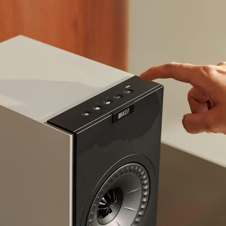 KEF Coda W Kabellose HiFi-Regallautsprecher, Nickel Grey | Bluetooth 5.4 aptX Lossless, kompatibel mit Plattenspieler, Fernseher, PC & Laptop, 200 Watt Leistung – Bild 3