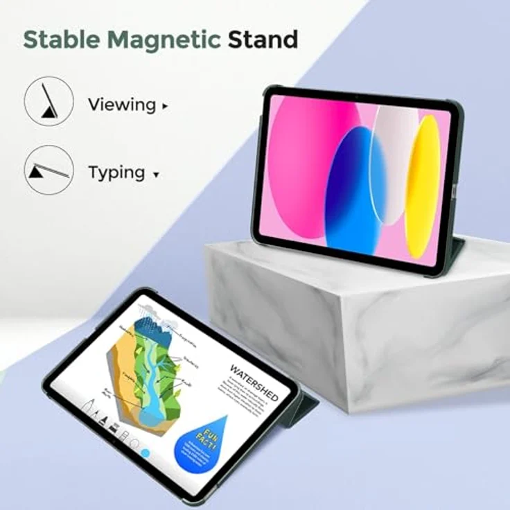 ProCase Hülle für iPad A16 11" und iPad 10. Generation, leichtes hartes Case mit Auto Wake/Sleep - Dunkelgrün – Bild 5