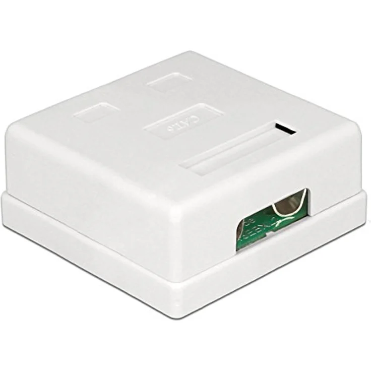 Delock 86269 Netzwerkdose Unterputz, CAT 6, 2 Port, mit Zentralplatte und Rahmen, weiß – Bild 2